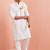 Creations men's white cotton kurta set | ram special print | festive ethnic wear for men