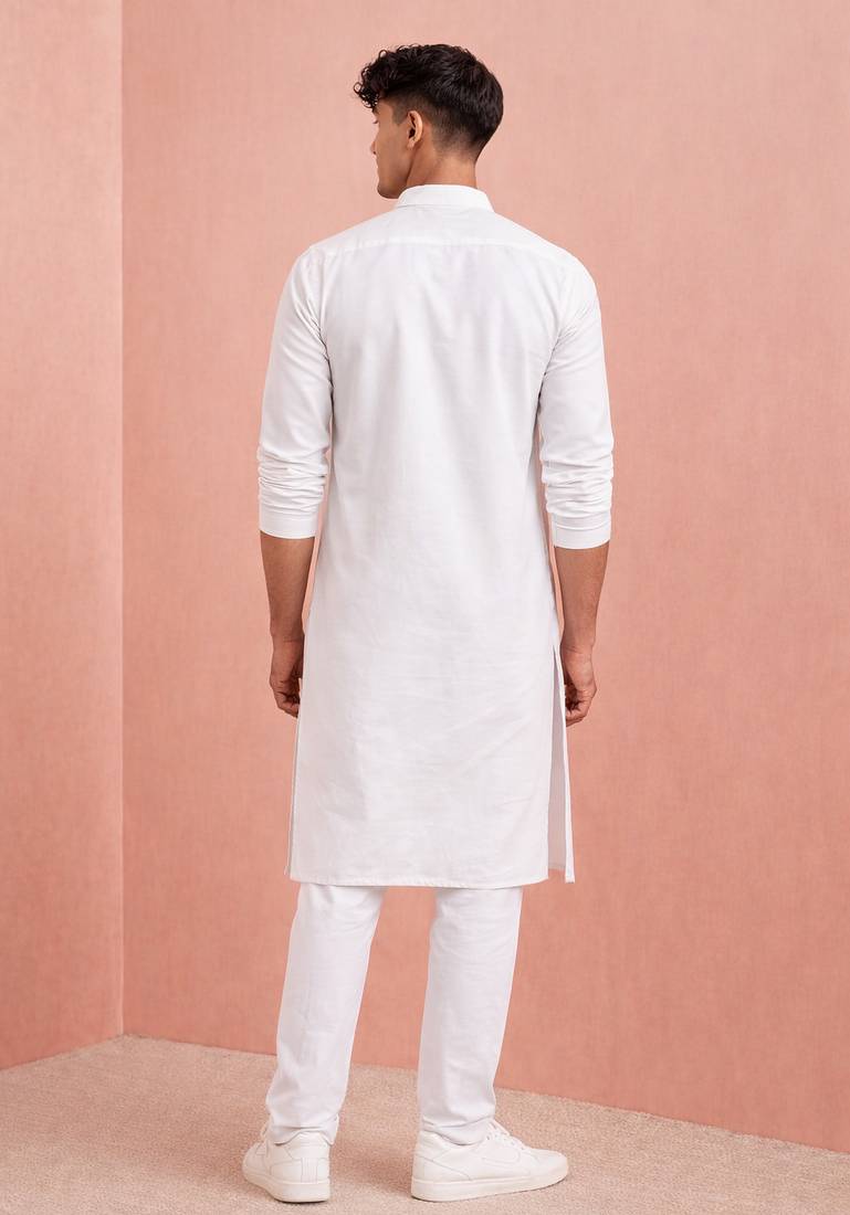 Creations men's white cotton kurta pyjama | ram special edition |  festive traditional wear