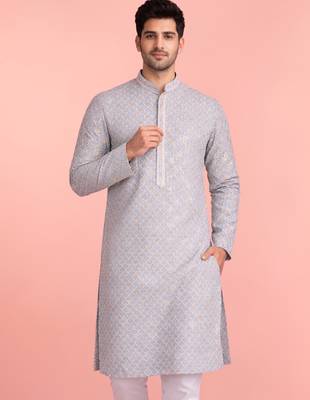 aqua rayon kurta for men with sequin embroidery 1