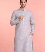 aqua rayon kurta for men with sequin embroidery