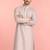 men's sequin embroidered peach rayon kurta