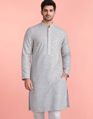aqua rayon kurta for men with sequin embroidery 3