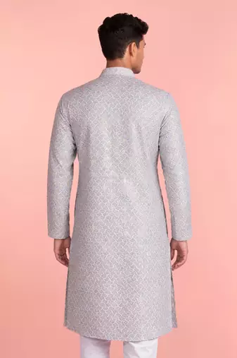 aqua rayon kurta for men with sequin embroidery