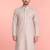 men's sequin embroidered peach rayon kurta
