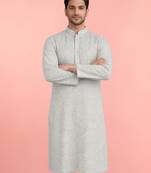 men's mint green rayon kurta with sequin embroidery