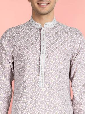 men's onion rayon kurta with sequin embroidered design 2