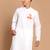 shri ram chest print white cotton kurta for men