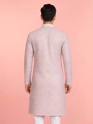 men's onion rayon kurta with sequin embroidered design 4
