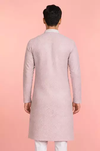 men's onion rayon kurta with sequin embroidered design
