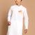 men's white cotton kurta with shri ram chest print