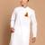 men's cotton kurta white with hanuman jayanti design