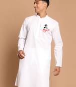 hanuman jayanti white cotton kurta for men