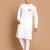 men's white cotton kurta with shri ram chest print