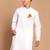 men's white cotton kurta with hanuman jayanti print