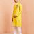 yellow cotton kurta set with hanumanji printed design