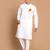 men's white cotton kurta with hanuman jayanti print