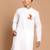 men's cotton kurta white with shri ram design