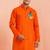 orange hanuman print cotton kurta men festive
