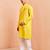 yellow cotton kurta set with shri ram front design