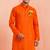 men's orange cotton kurta hanuman jayanti print 