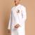 men's cotton kurta white with shri ram design