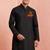 men's black ram print hanuman kurta festive