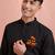 men's black ram print hanuman kurta festive