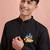 men's black kurta hanuman jayanti cotton print
