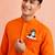 men's orange hanuman jayanti kurta cotton