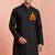 black cotton kurta hanuman print men ethnic