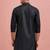 men's black ram print hanuman kurta festive