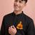 black cotton kurta hanuman print men ethnic