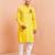 yellow cotton kurta set with shri ram printed design