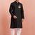 men's black kurta hanuman jayanti cotton print
