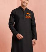 men's black ram hanuman jayanti kurta print