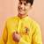 yellow cotton kurta set with shri ram printed design