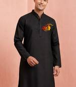 black cotton ram hanuman kurta men stitched