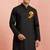 black hanuman print pure cotton kurta men