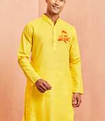 men's yellow ram hanuman kurta cotton festive