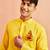 yellow cotton kurta set with hanumanji chest print