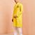 yellow cotton kurta set with hanumanji chest print