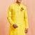men's yellow cotton kurta hanuman jayanti print
