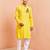 yellow cotton kurta set with hanumanji print