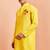 men's yellow cotton kurta hanuman jayanti print