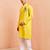 yellow cotton kurta set with hanumanji print