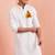 men's traditional white cotton kurta hanuman jayanti design