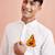 men's traditional white cotton kurta hanuman jayanti design