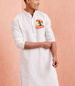 white cotton ram hanuman kurta men festive
