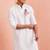 men's white cotton kurta hanuman print festive