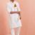 men's traditional white cotton kurta hanuman jayanti design